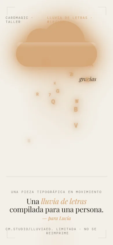 Tarjeta gratis Lluvia de letras